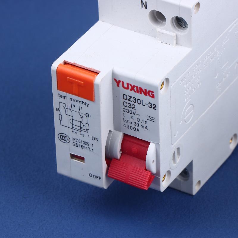 DZ30LE Residual Current Circuit Breaker 230V 1P+N Residual Circuit Breaker With Over And Short Current Leakage Protection RCBO M