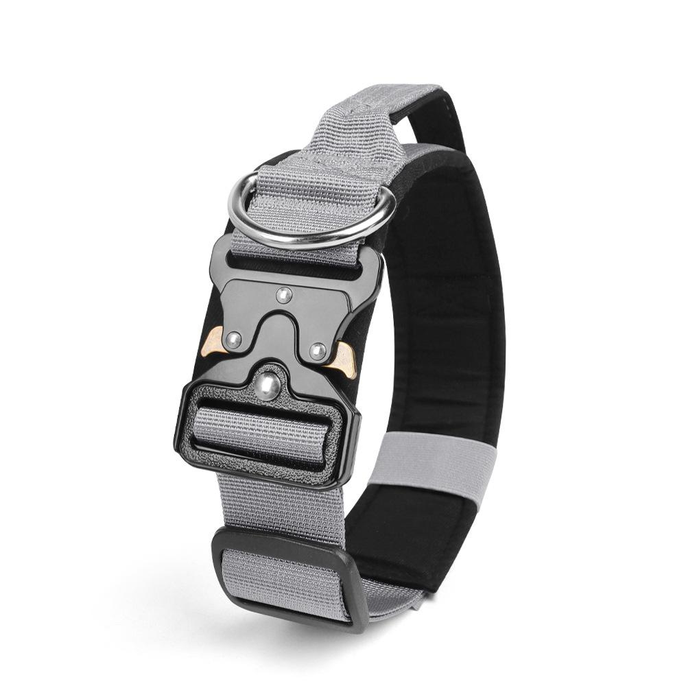 Explosion-Proof & Pull-Resistant Tactical Dog Collar for Medium & Large Dogs. M серый