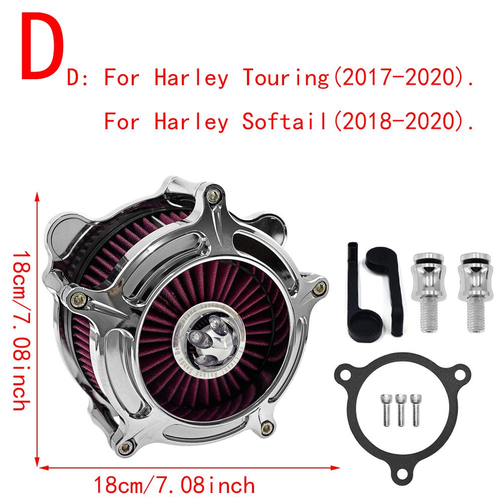 RSD Turbine Air Cleaner Chrome Intake Filter For Harley Sportster XL 48 883 Dyna V-Rod Softail Fat Boy Touring Ultra FLHR FLHX