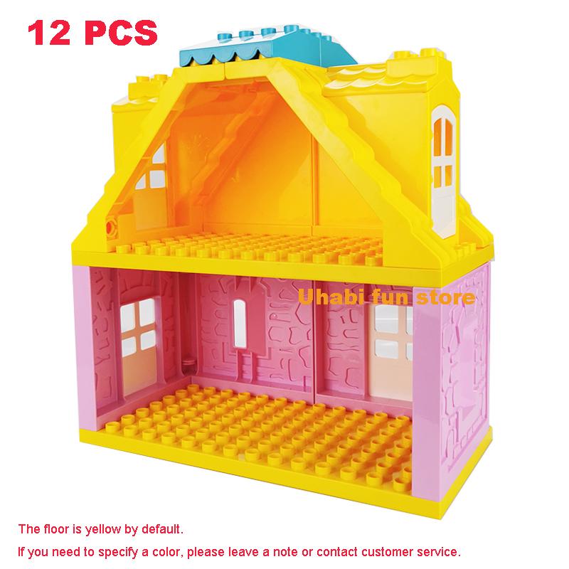 Big Building Blocks House Architecture Window Wall Roof Furniture Series Scene Accessories Assembly Children's Educational Toys