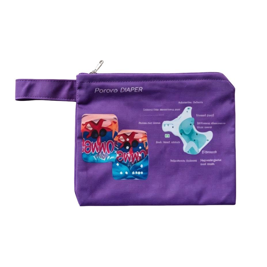 Waterproof Single Pocket Reusable Wet Diaper & Sanitary Napkin Bag