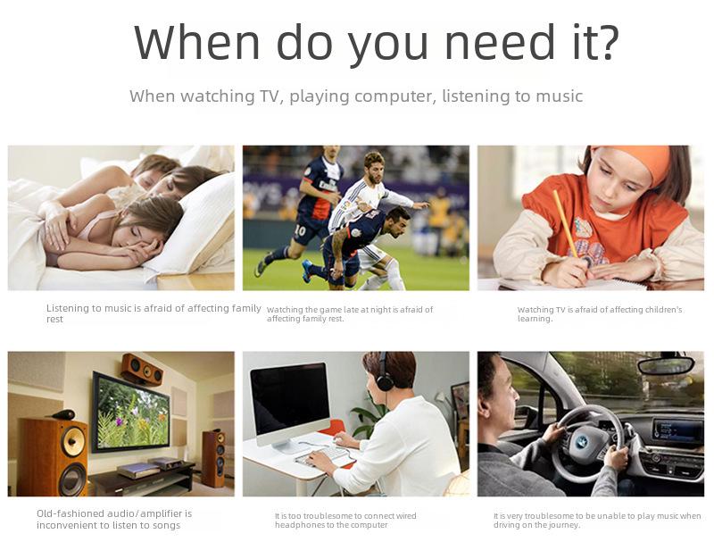 B10S Bluetooth 5.3 Transmitter & Receiver 2-in-1 for 3.5mm Computer, TV, Speakers