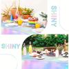 Holographic Tablecloth Decorations Shiny Iridescent Laser Disposable Table Covers for Birthday Wedding Iridescent Disco Party