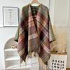 Knit Shawl Wrap for Women, Ladies Knitted Kimono with Fringe for Fall Winter, blanket shawl