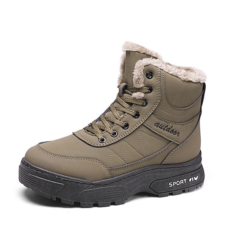 Winter Velvet Warm Cotton Shoes for Leisure Sports, Middle-aged and Elderly Parents, Plus Size Outdoor Hiking Snow Boots