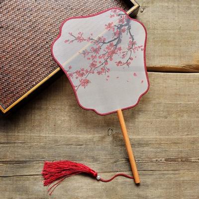 Vintage Home Decor Chinese Wedding Handheld Floral Pattern Fan Ornaments Silk Fan Embroidery Fan