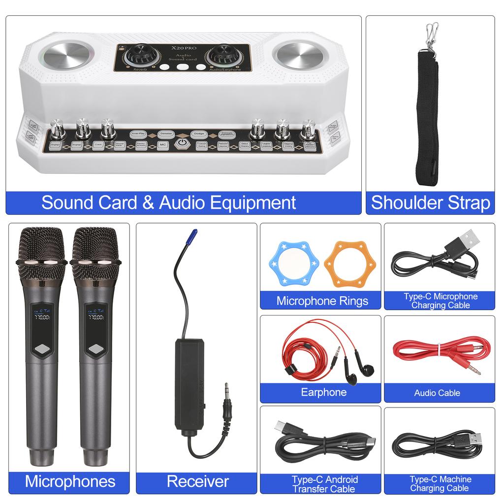 Soundkarte Mit Drahtlosem Mikrofon – All-in-One Audio-Equipment Für Karaoke, Live-Streaming & Musik