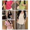 Plus Size Women's Summer Slimming Irregular Short Sleeve T-shirt - Loose, Stylish Belly Covering Top