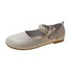 Fairy wind gentle flat-bottomed pearl single shoes female 2025 summer new versatile Mary Jane student lazy beanie shoes