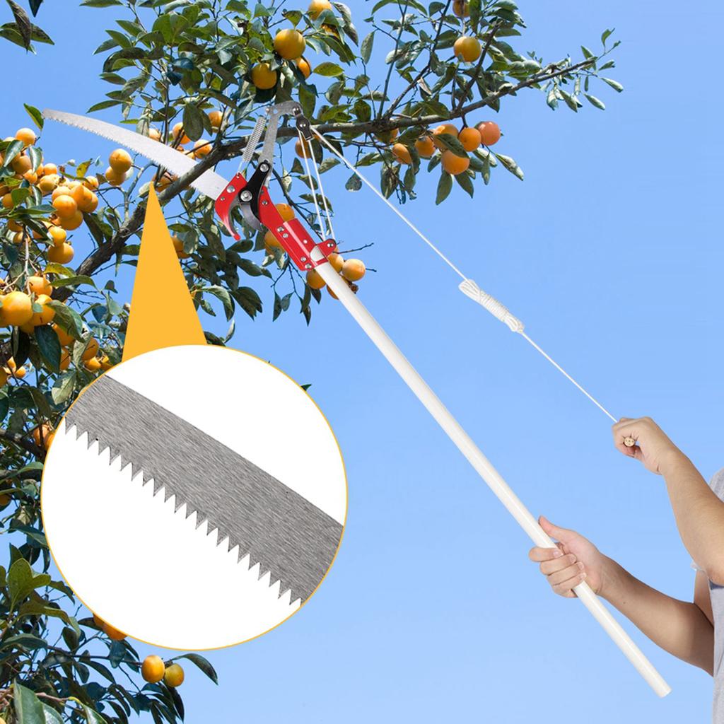 Tesoura de Poda de Alta Altitude, Cortador de Galhos Altos com Polia Podador de Árvores sem Cabo Aparador de Árvores Aparador de Sebes com Corda de Nylon Espessa para Jardinagem