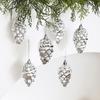 2026 Irregular Pinecone Charms: 6-Piece PVC Boxed Plastic Christmas Ornaments