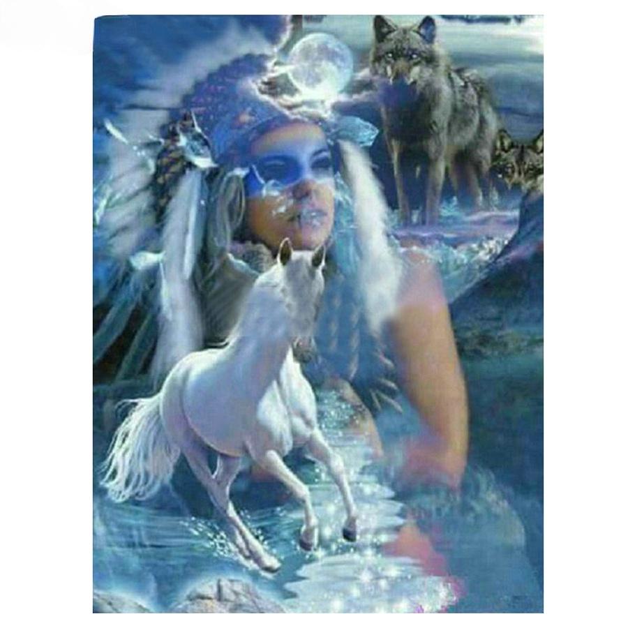 

DIY мозаика индийская женщина Алмазная картина . Полная квадратная круглая алмазная вышивка 5D вышивка крестом Украшение для дома