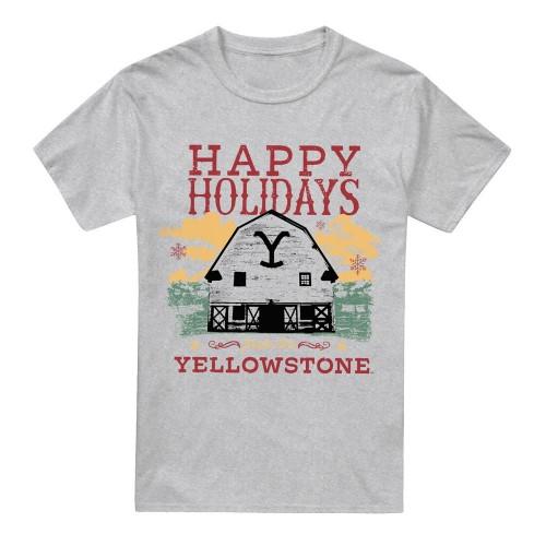 Yellowstone Mens Happy Holidays Christmas T-Shirt
