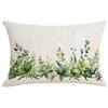 Green Plants and Green Flowers and Plants Series Linen Home Sofa Pillow Case Bedroom Pillow Single Side Print