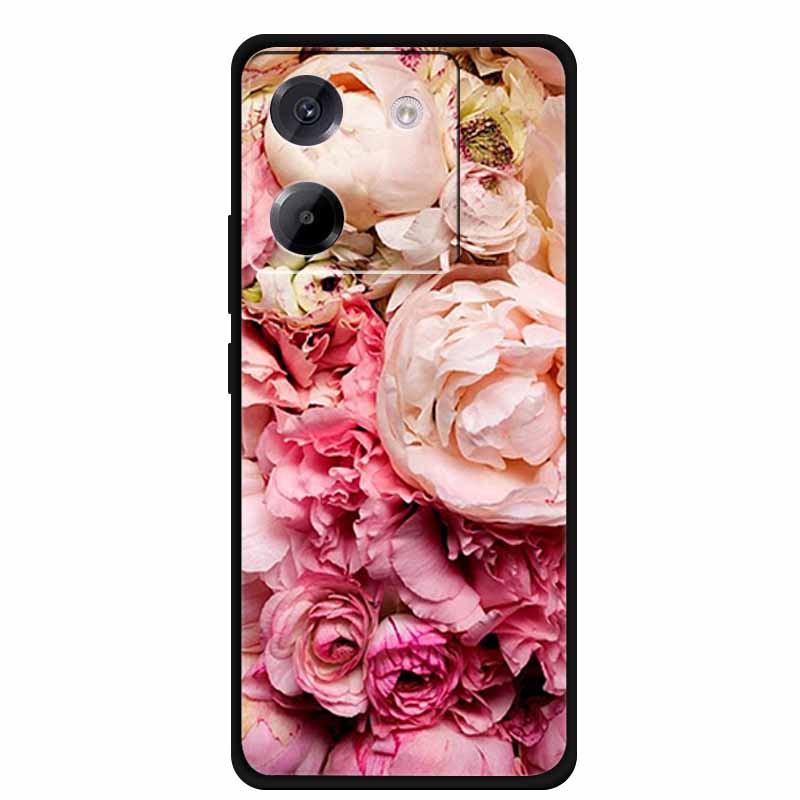 For Poco M7 Pro Phone Case TPU Soft Back Cover for Xiaomi Poco M 7 Pro 5G M7pro Silicone Funda Protector Floral Patterns Capa