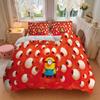 Minion Eyeballs Printed 3pcs Bedding Set Soft Microfiber 1 Duvet Cover And 2 Pillowcases Home Bedroom Decor Xmas Gift Q1155