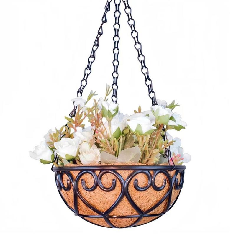 Wicker Rattans Flower Planter Garden Planter Hanging Basket For Indoor Outdoor Use Homes Decoration Courtyards 1