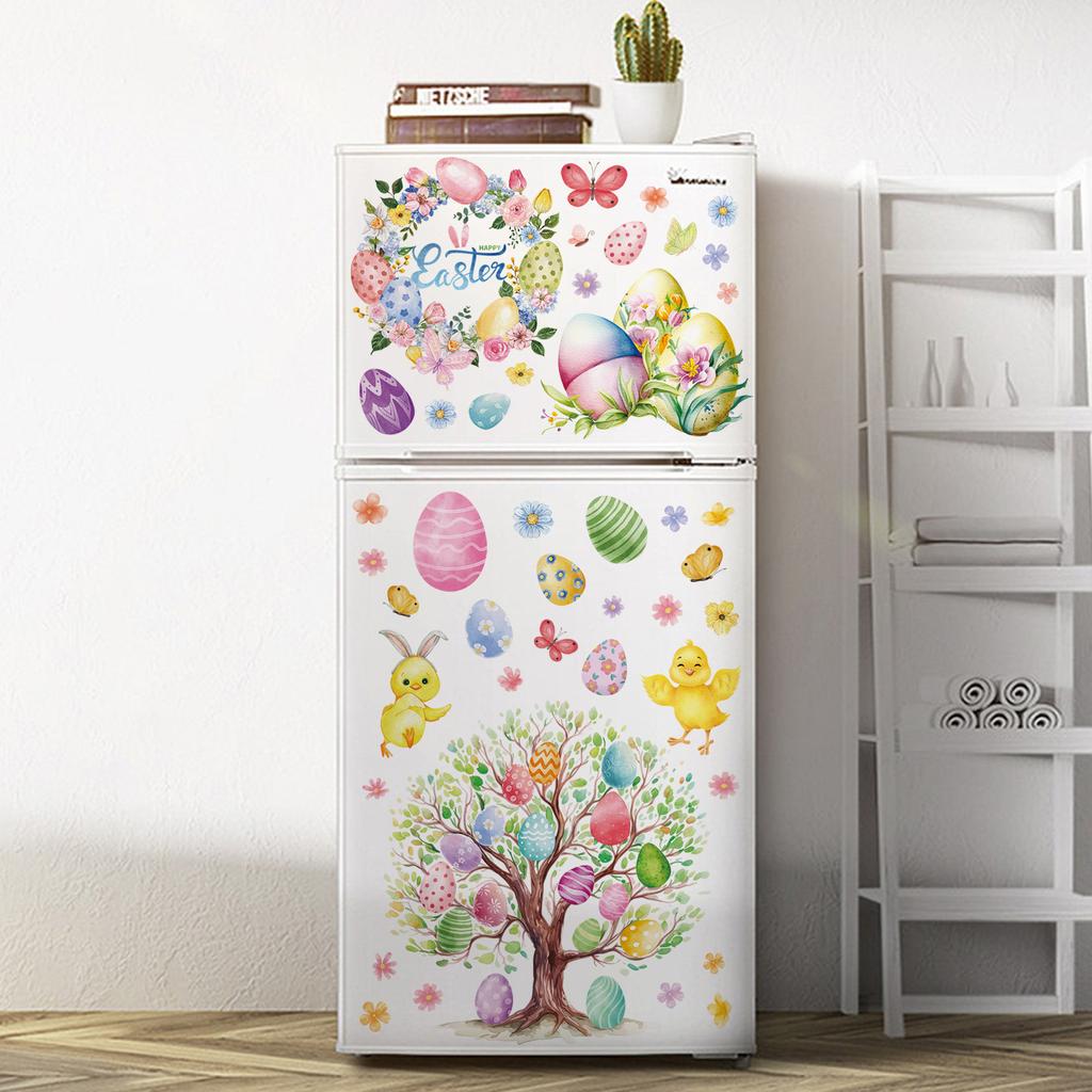 New Easter Bunny Easter Egg Electrostatic Insulation Window Sticker Window Glass Door Decoration