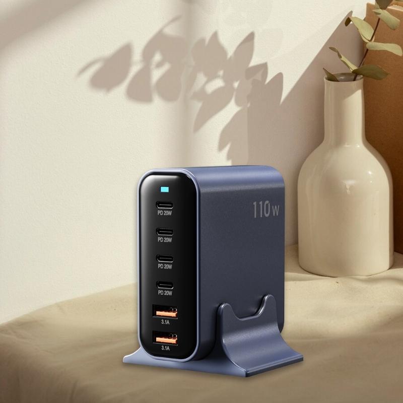 Portable 110W Wall Charger Dock Station Multi Port Power Adapter Tablet Charging Head for Various Phones Tablets