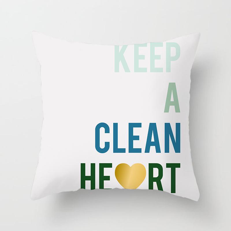 Modern Simple Pillow Letter Watercolor Print Pillow Cushion Cover Home Supplies