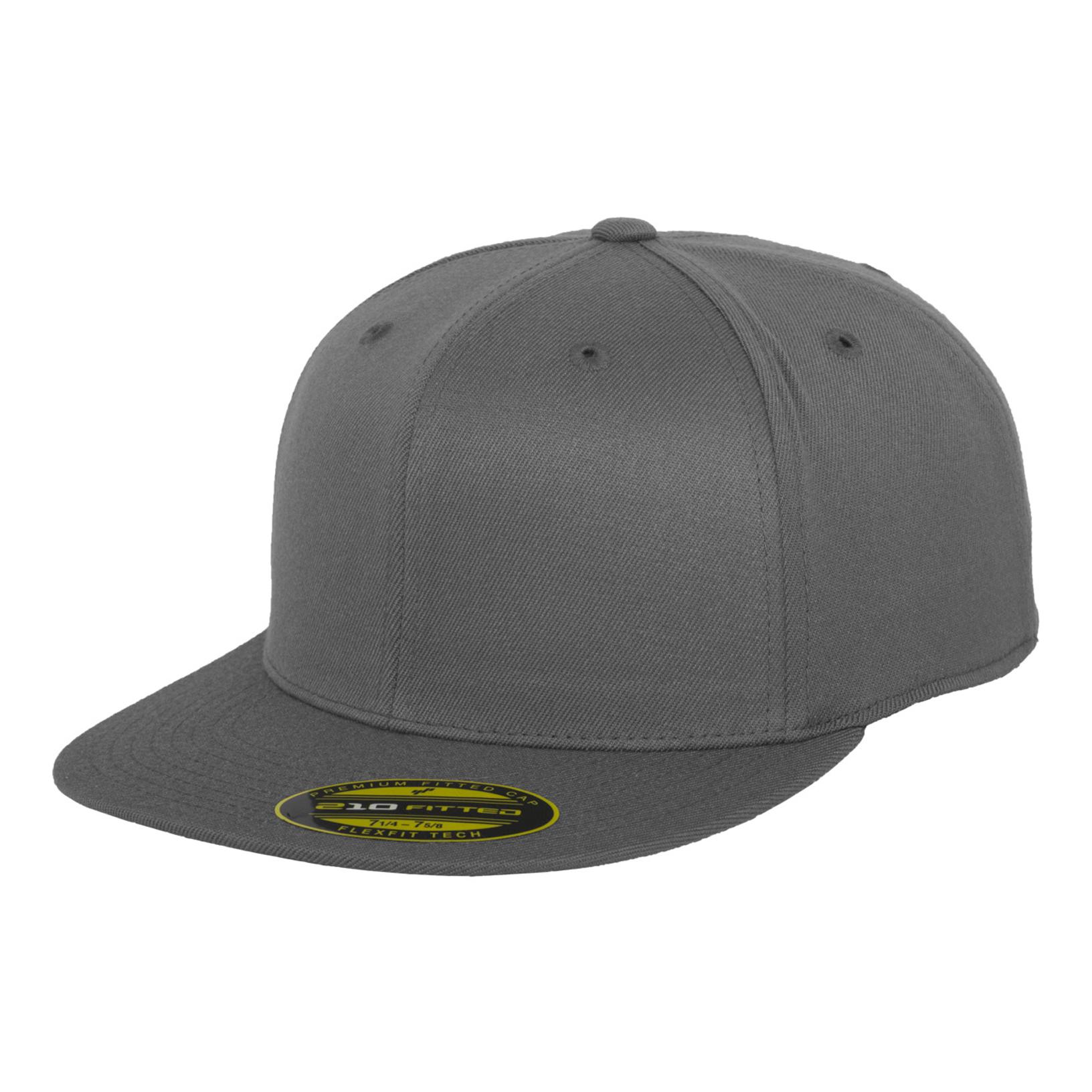 Yupoong Flexfit Unisex Premium 210 passende platte kleppet SM donkergrijze kleur