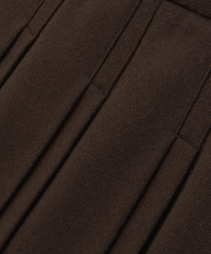 Seteo (W) Wool Blend Pleated Mini Skirt Dark Brown