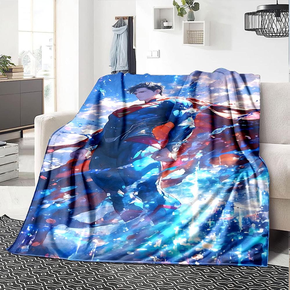 1pc Superman Superhero Flannel Blanket Soft Warm Throw for Home, Office, Travel, All-Season Cozy Bedding GiftL1277