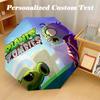 Windproof Folding Umbrella, 8‑Rib Auto Open Close Plants vs. Zombies Umbrella for Rain Sun Protection