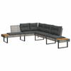 VidaXL Garden Lounge Set with Cushions 2pcs Grey Braided Resin and Glass 3277496