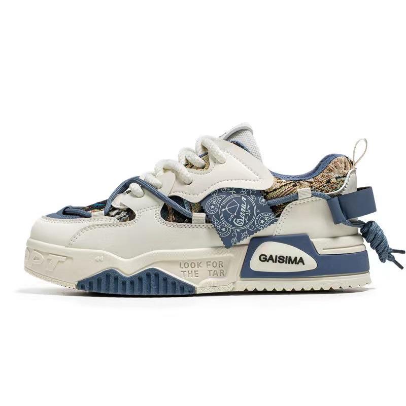 Men's Shoes Summer Breathable 2024 New Mesh Niche Design Board Shoes Sports and Leisure Boys Platform White Tide Shoes