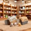 3Pcs Mini Pet Carrier Cage Set, Random Color Dollhouse Accessories, Mini Dog Crate Cat Carrier, Pretend Play Pet House Toy