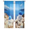 Oia Stadt auf Santorini Insel Transparenter Vorhang für Wohnzimmer Schlafzimmer Voile Vorhänge für Fenster Organza Vorhänge Party Tüll Vorhänge