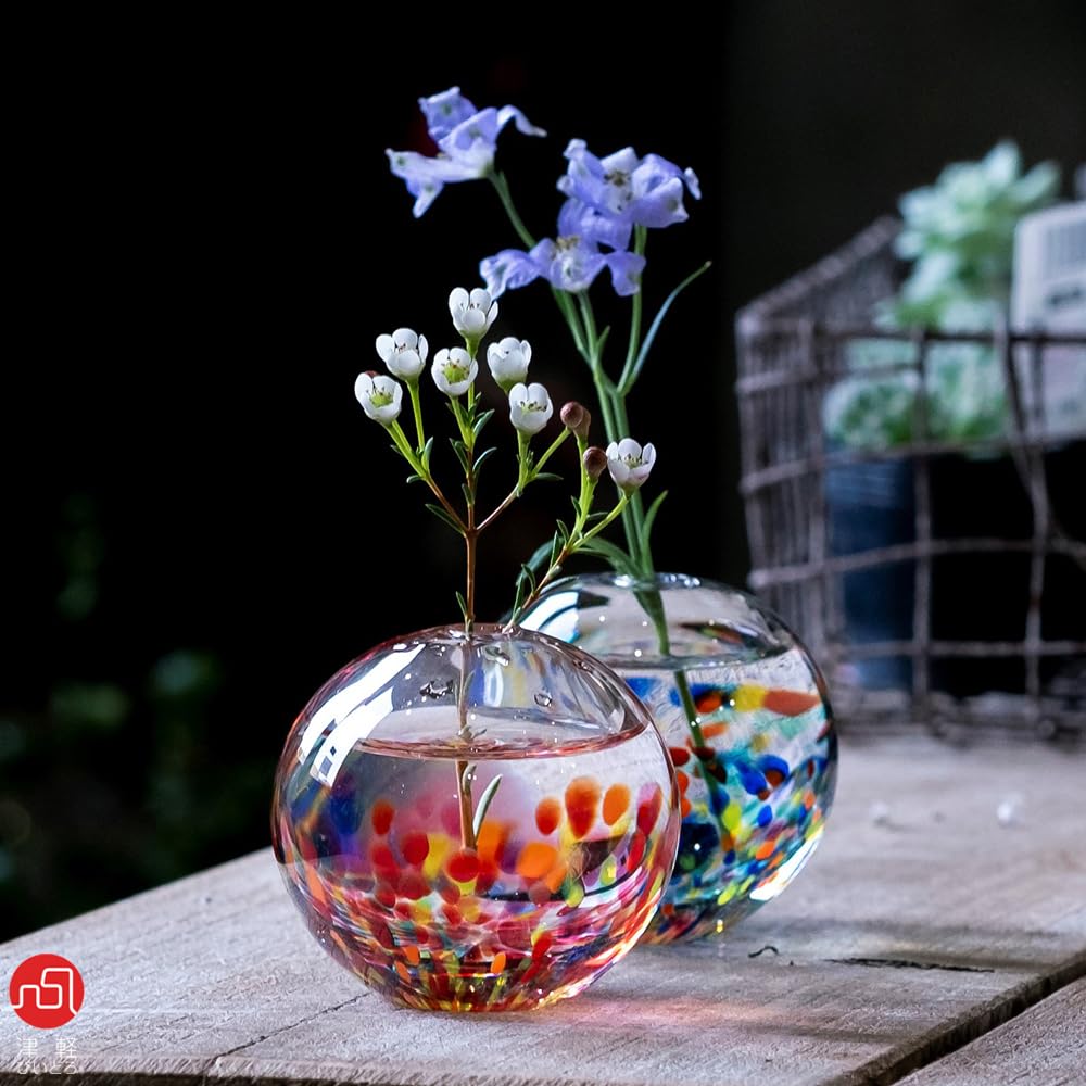 ADERIA Tsugaru Vidro HANABI Single Flower Vase, Made In Japan, Gift Box Included. Stylish Glass Vase, Perfect for Dried Flowers, Flower Arrangements,