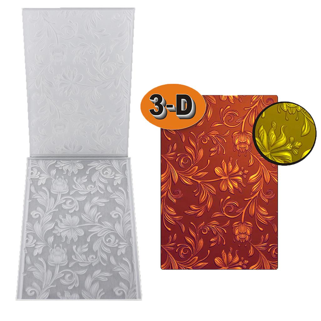 3d Embossing Folder Background Plastic Flower Stencil for Scrapbooking DIY Album Card Making Clay Jewelry Craft Decor