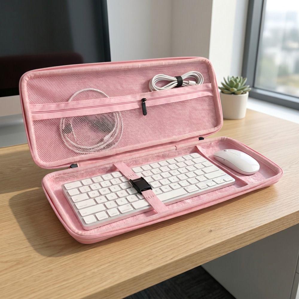 Hard Shell EVA Keyboard Storage Bag Waterproof Dustproof Keyboard Carrying Case Protective Zipper Closure