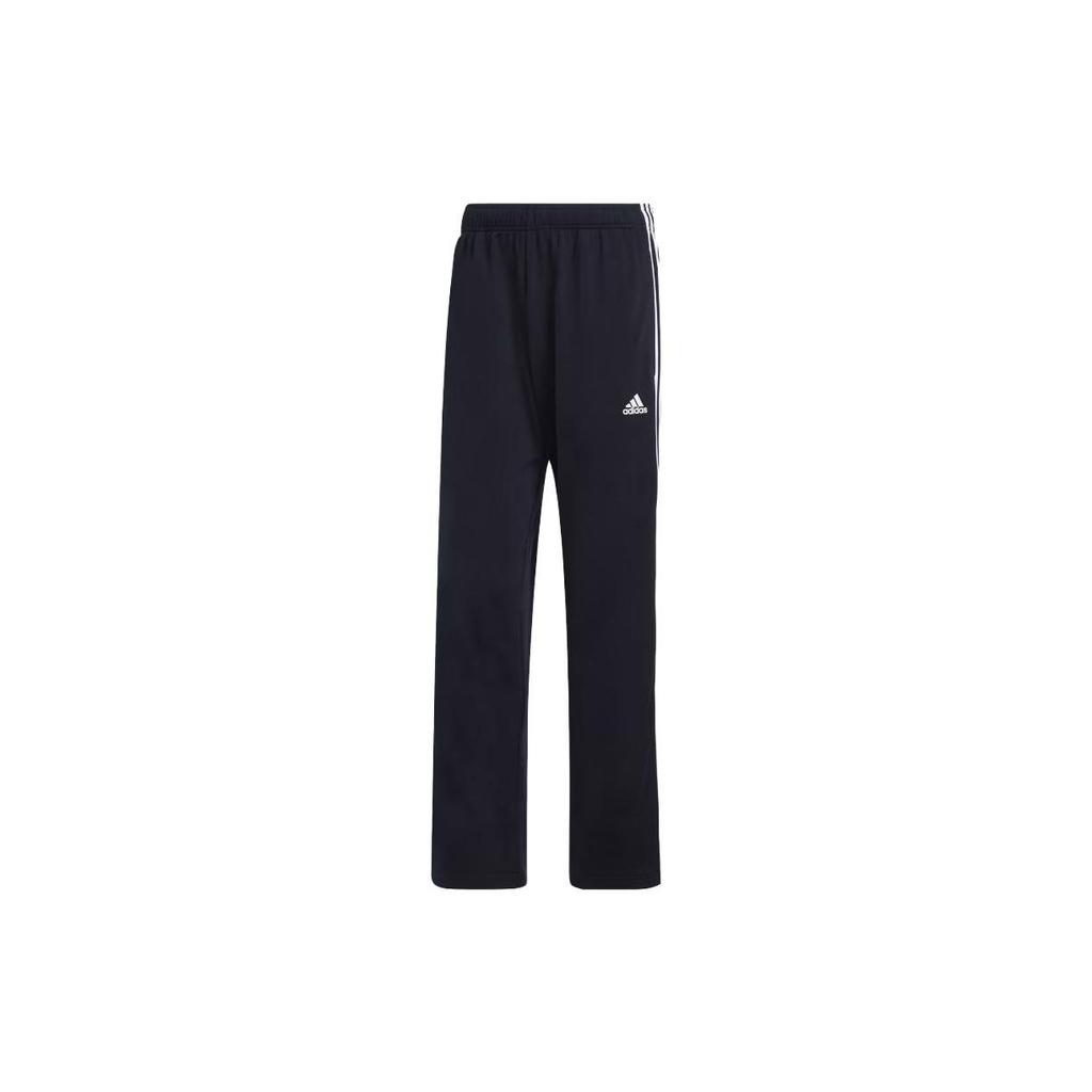 Adidas Vintage Casual Striped Mid-Rise Straight Leg Knit Sports Pants Men Bottoms Ink-Blue H48429