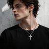 Stainless Steel Jesus Cross Pendant For Women Men, Silver Tone Fashion Jewelry, Faith Pray Jewelry Gifts