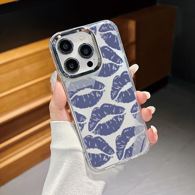 Модный прозрачный чехол с рисунком губ для iPhone 16 15 Pro Max 14 Plus 13 12 Pro 11 Kiss — фото 13