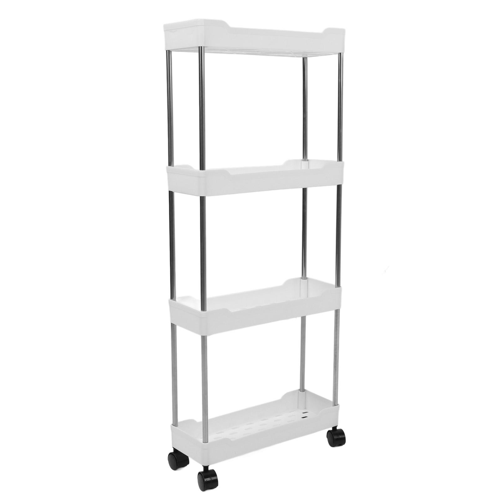 Slim Rolling Storage Cart 4 Tier Bathroom   Mobile Shelving Unit Utility Cart Tower Rack for Kitchen Laundry Narrow Places   Type