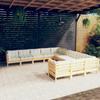 Day and Night - Day and Night Garden Furniture 11 Pieces and Cushions Cream Pine Wood