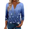 3/4 Sleeve Womens Tops For Women Henely Tops Button V Neck  Loose Fit Dressy Womens Summer Tops