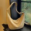 Fashion Casual PU Leather Shoulder Bag Large Capacity Zipper Commuting Bag Underarm Bags