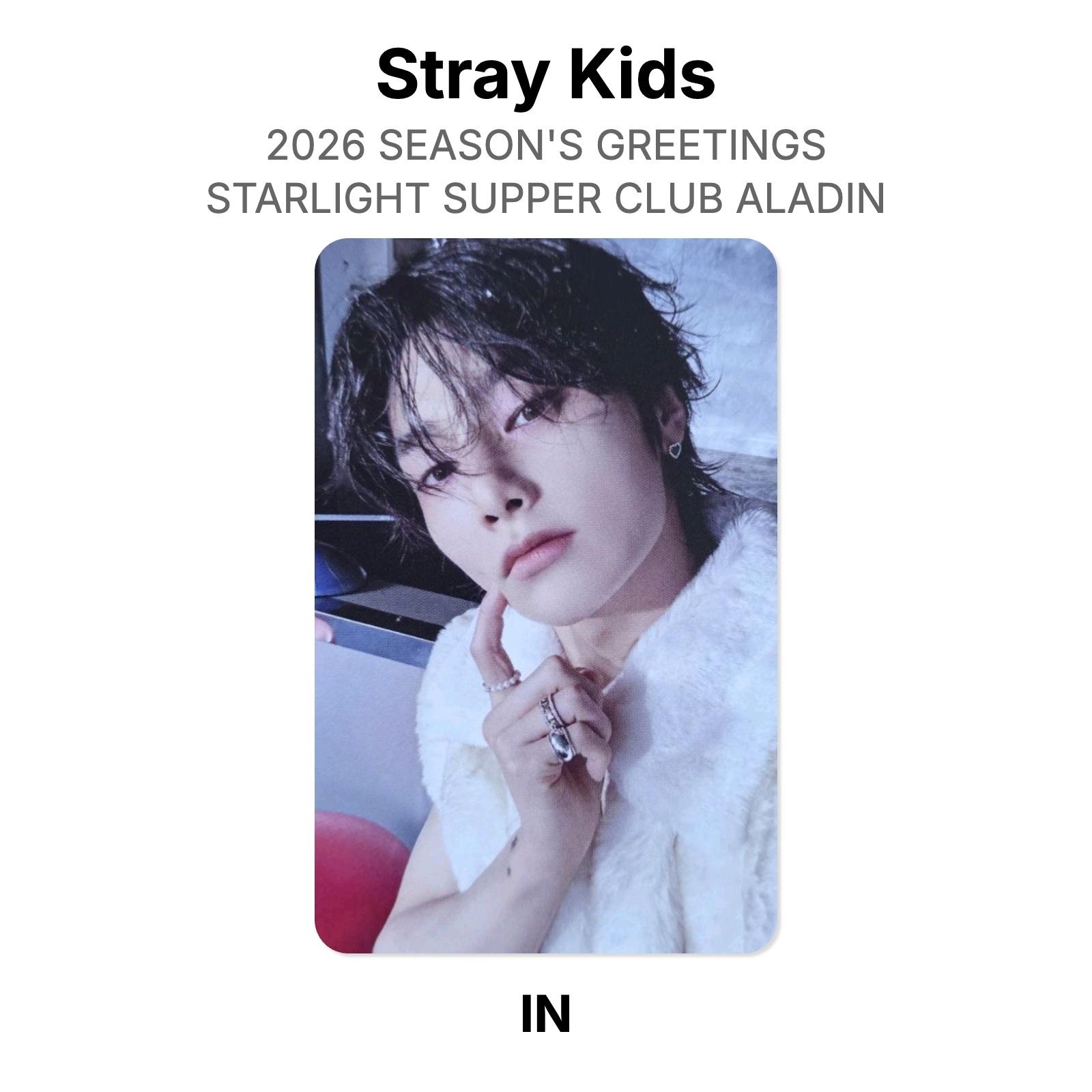 Stray Kids 2026 SEASON S GREETINGS STARLIGHT SUPPER CLUB ALADIN Official Photocard I.N