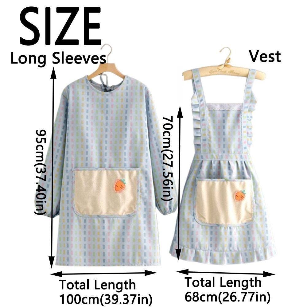 Breathable Long Sleeve Apron Protective Suspender Work Dress Cleaning Apron  Restaurant Use