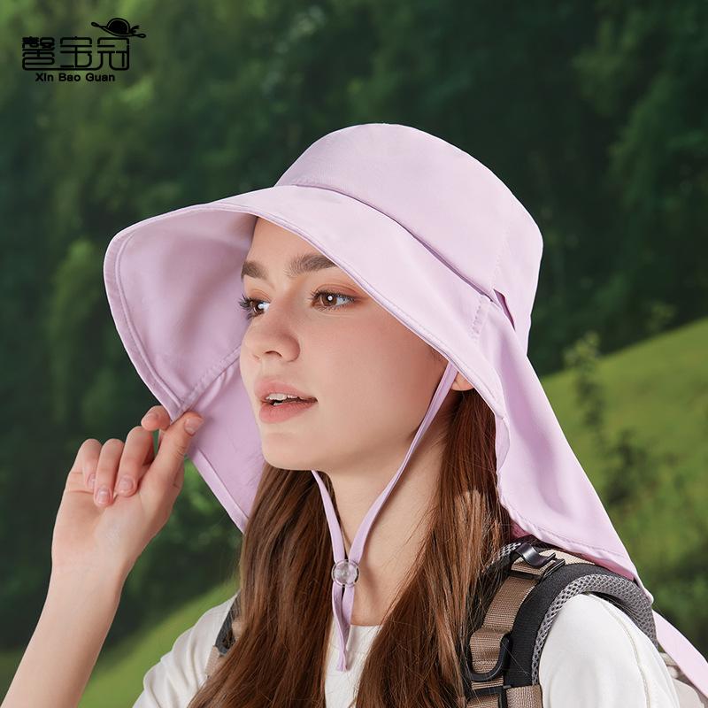 Sommer faltbarer Taschenhut große Krempe Schal Nackenschutz Sonnenschutz Fischerhut Outdoor Mode vielseitiger Sonnenhut Damen