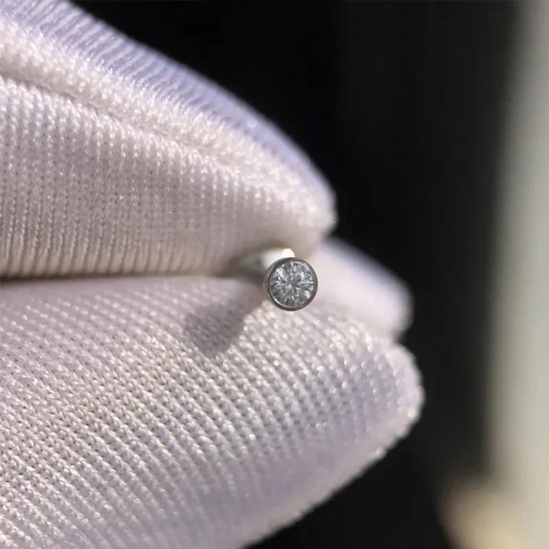 10Pc ASTM F136 G23 Titanium Labret Ear Lip Stud Jewelry CZ Stone Cartilage Tragus Earring Tongue Studs Threaded Body Jewelry
