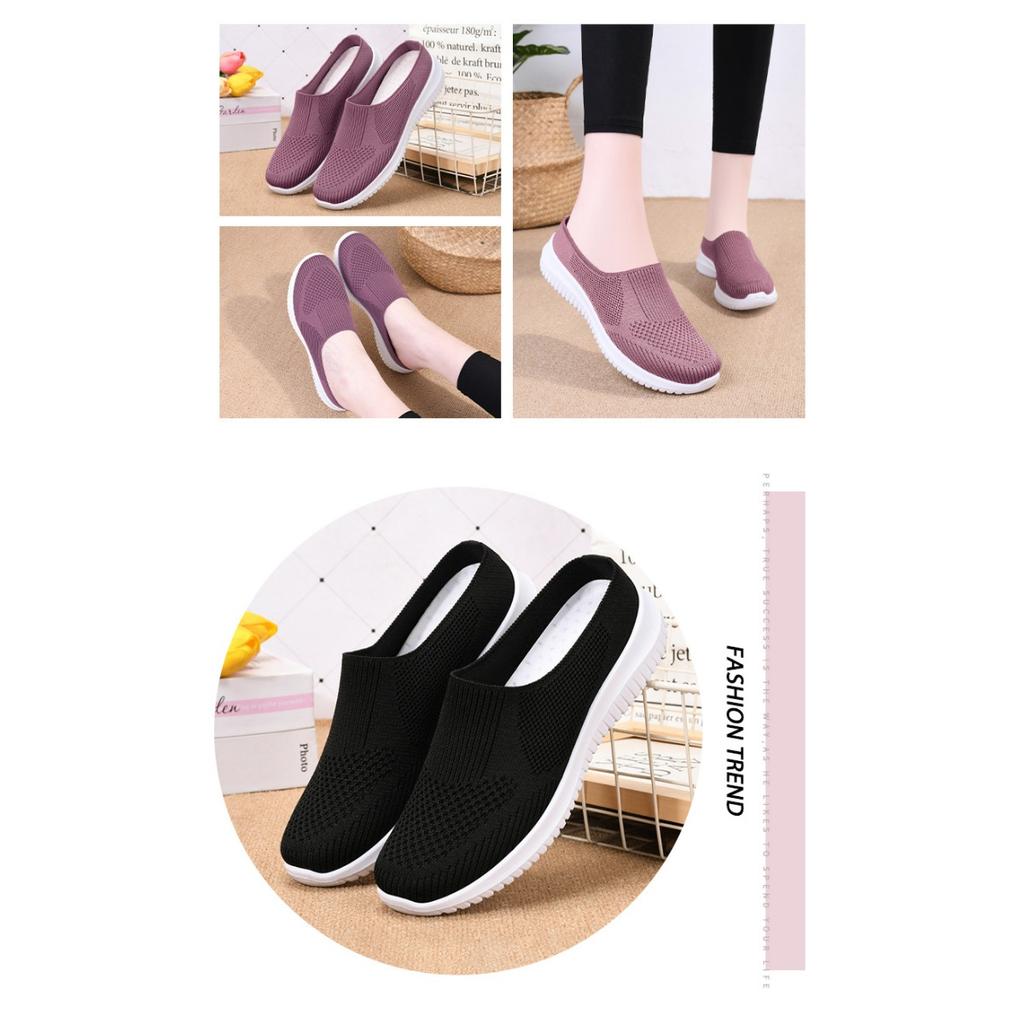 Women's Oversized Cloth Shoes, Breathable Fly Woven Shoes, Soft Soled Casual Shoes