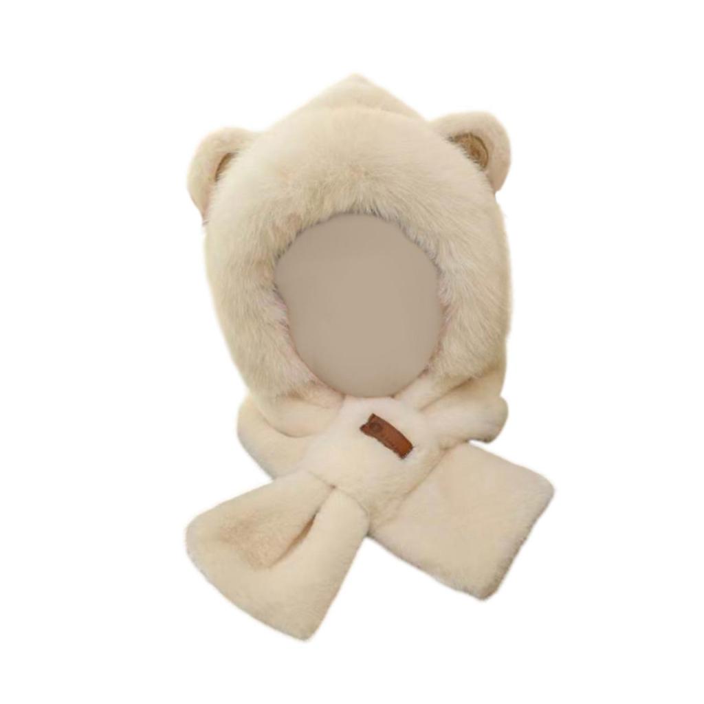 Cartoon Winter Hat And Scarf Set Soft Wrapped with Hood for Stage Performance