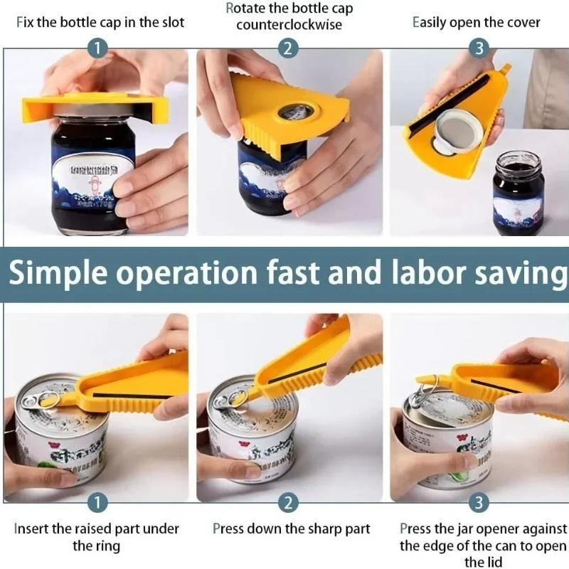 1Pcs Can Opener Multifunctional Bottle Opener Jar Opener for Beer Coke Jam Beverage Manual Lid Opening Tool with Screw Cap
