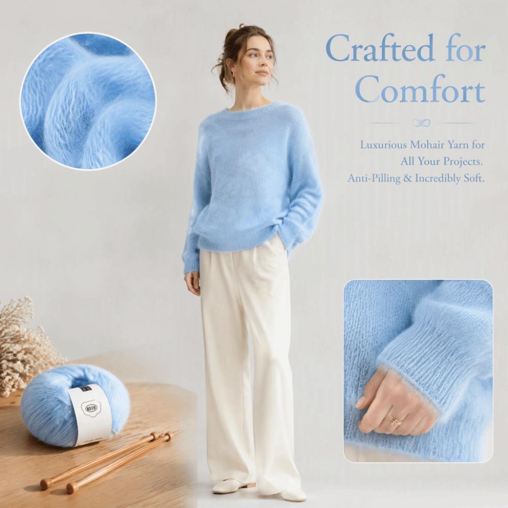 Warm Material Angora Wool Yarn Soft Texture Long Wool Yarn Popular Mohair Yarn For DIY Knitting